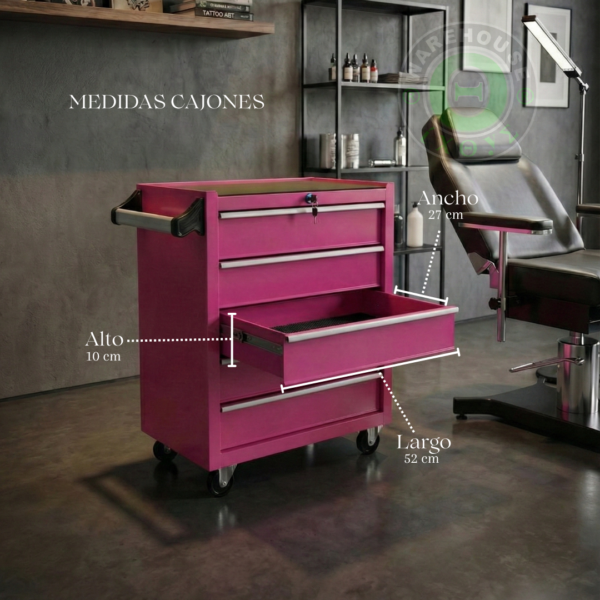 Mesa de trabajo 5 Cajones (Pink)